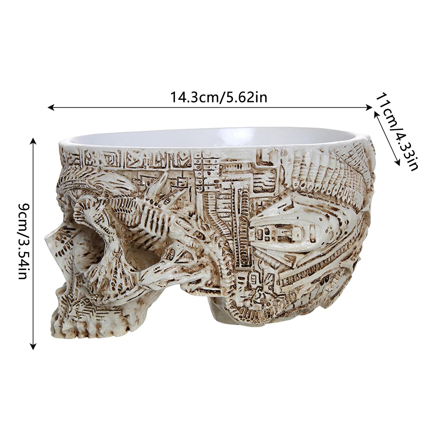 Resin Human Skull Model Flower Pot Multifunctional Gothic Skeleton Planter Container Home Decor Halloween Skeleton Flowerpot