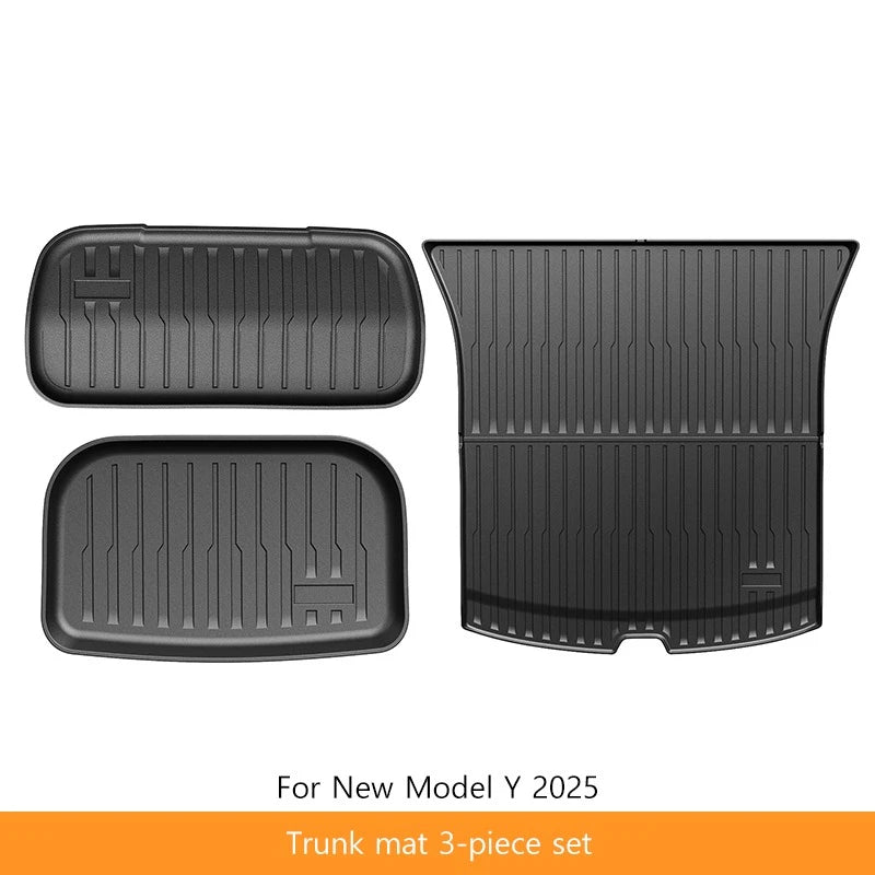 Extended Floor Mats for Tesla Model Y 2025+ Juniper 2025 All-Weather TPE Lengthen and Widen Waterproof Non-Slip Cargo Liners