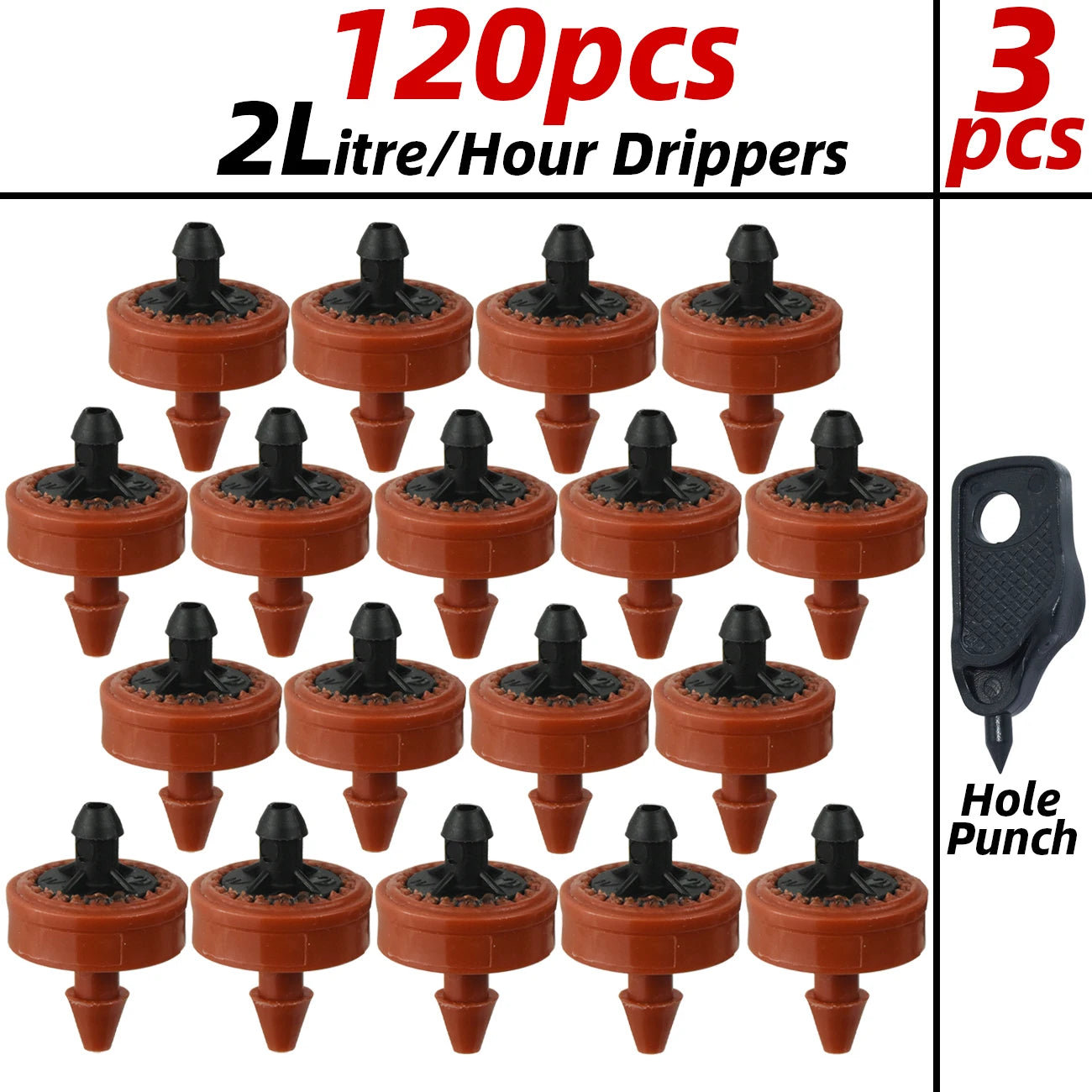 20-200pcs 2L 4L 8L 1/4'' Garden Drip Irrigation Dripper Automatic Steady Flow Water Saving Dropper  Nozzle for Greenhouse Bonsai