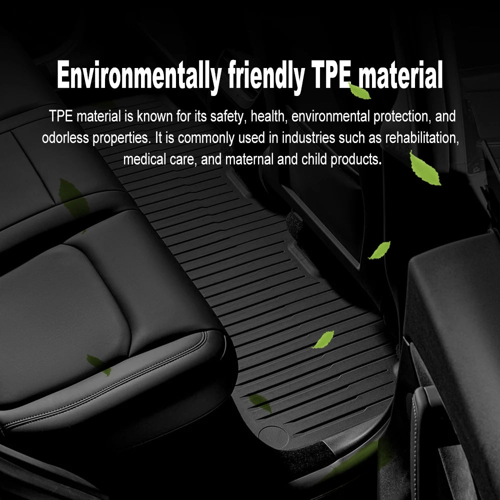 Car Floor Mats for Tesla Model 3 Y 2019-2025 Car Four Seasons Waterproof Non-slip Floor Mat NEW TPE Special Car Accessories