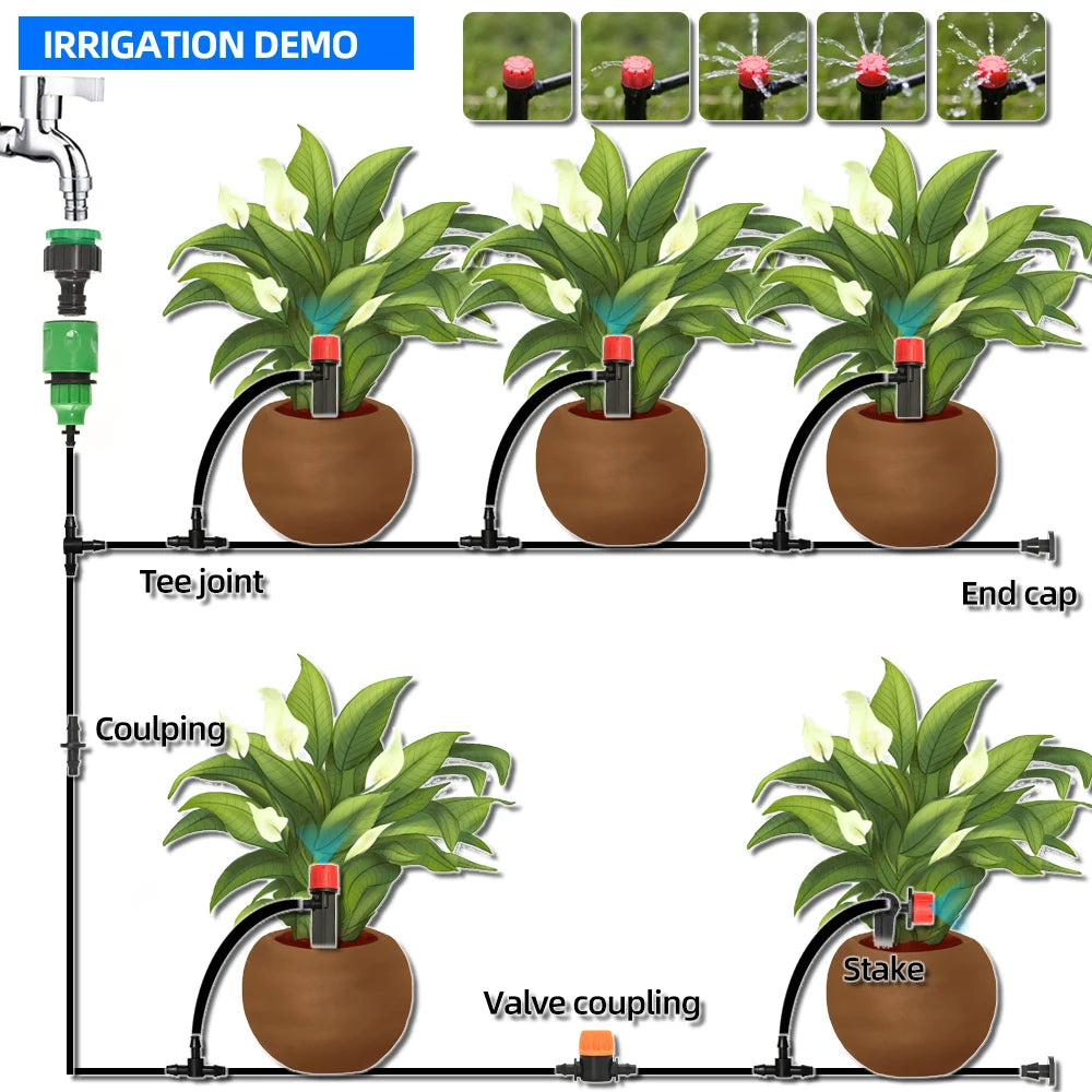 1/4" Pvc Hose Barb Connector End Cap Goof Plug Automatic Drip Irrigation Connectors Garden Watering System Water Pipe