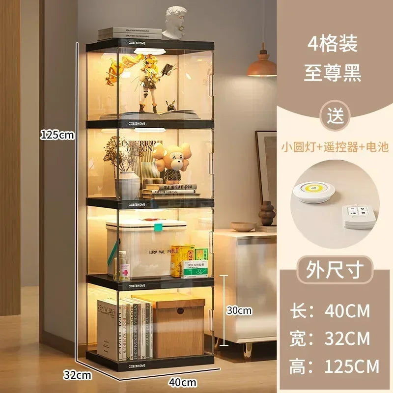 Nordic Living Room Display Cabinet Bookshelf Storage Organizer Modern Design Cabinet With With Lights Home Decor Furniture