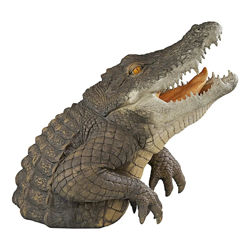 1 Piece Crocodile Head Courtyard Pond Floating Animal Ornaments Park Pool Simulation Ornaments Outdoor Decor Gardening