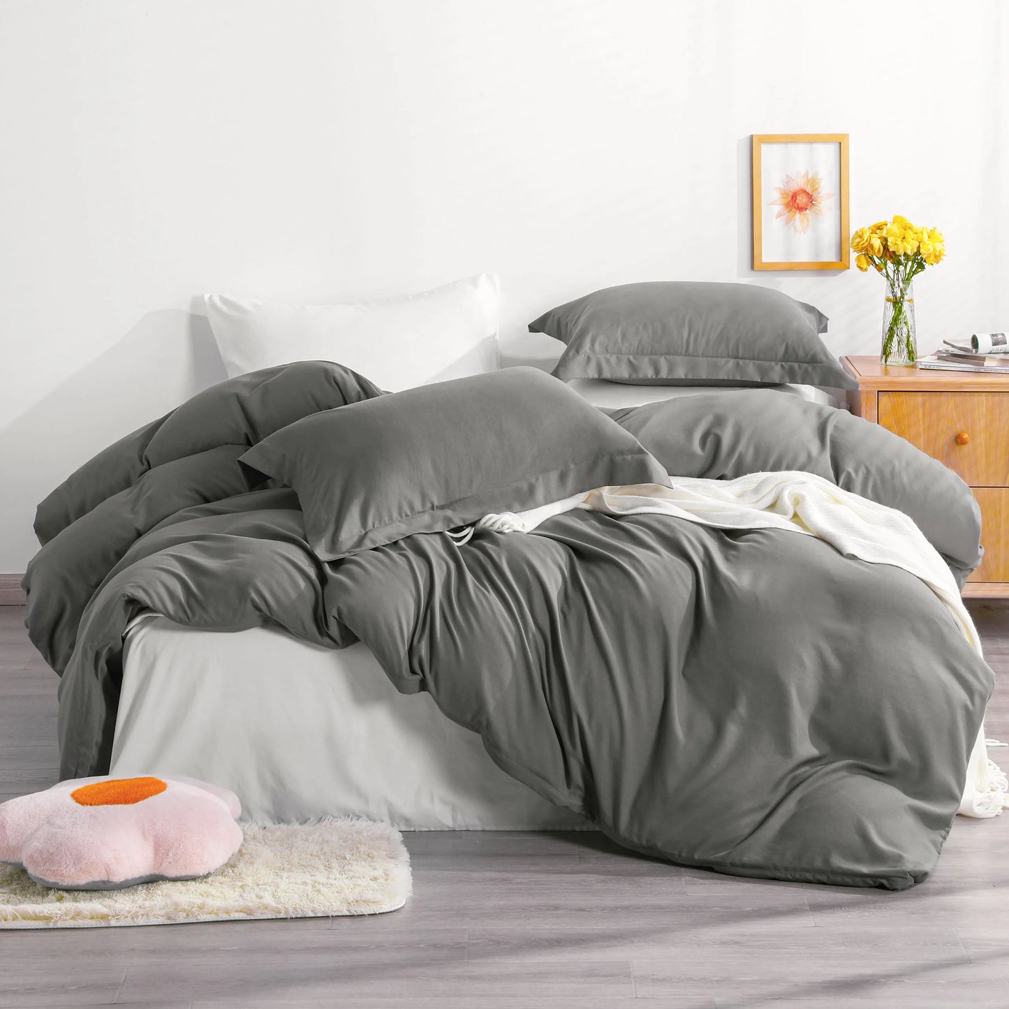 Ntbay 3-Piece Ultra Soft Microfiber Duvet Cover Set, nclude with Corner Ties and Pillow Shams