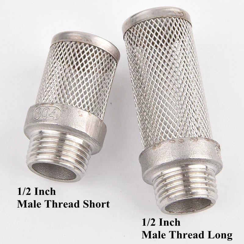 304 Stainless Steel Male Thread Mesh Cover Aquarium Fish Tank Water Pump Inlet Filter Screen Garden Irrigation Pump Hose Filters