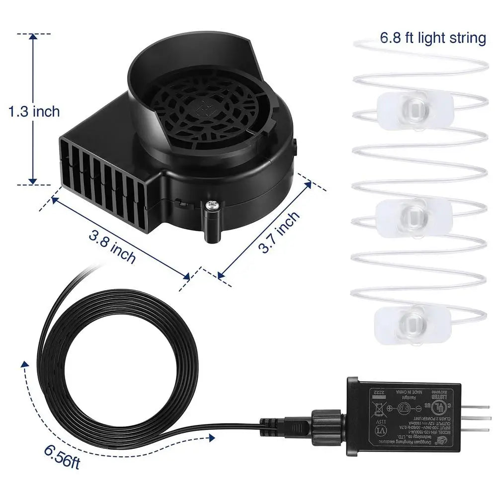 Inflatable Air Blower Portable Mini Air Blower With LED Light String Replacement Blower Fan for Halloween Xtmas Garden Decor