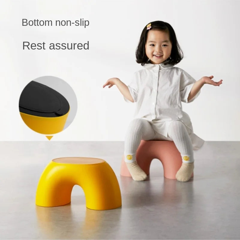 K-star Rainbow Stool Simple Lightweight Circular Small Stool Home Rounded Children's Stool Anti Slip Shoe Changing Stool 2024