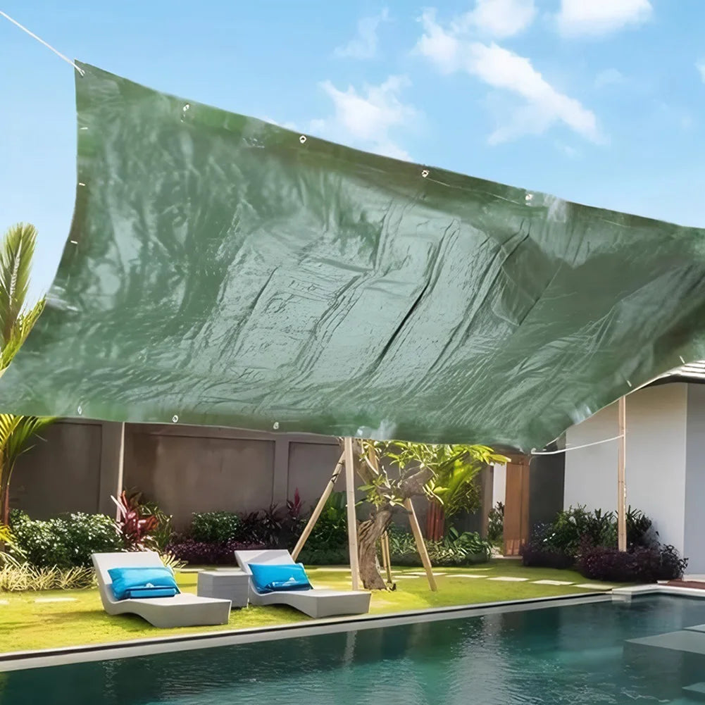 Large Tarpaulin Waterproof Heavy Duty Tarp Rain Cover Reinforced Multipurpose Outdoor Garden Awning Canopy Sunshelter UV Protect