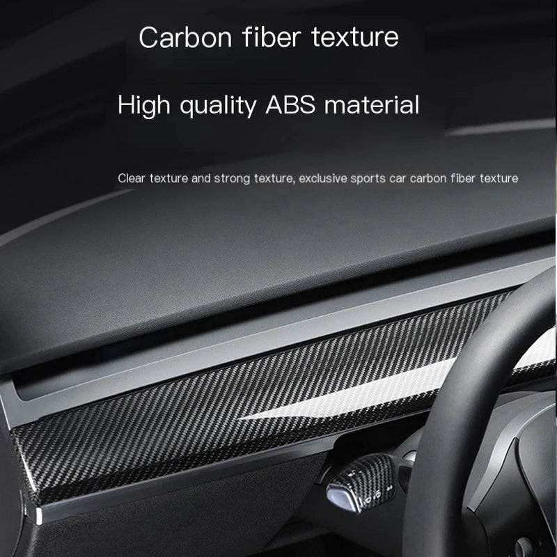 For Tesla Model 3 Highland 2025 2024 Dashboard Cover ABS Carbon Fiber Air Outlet Panel Cover Trim Sticker Interior Accessories