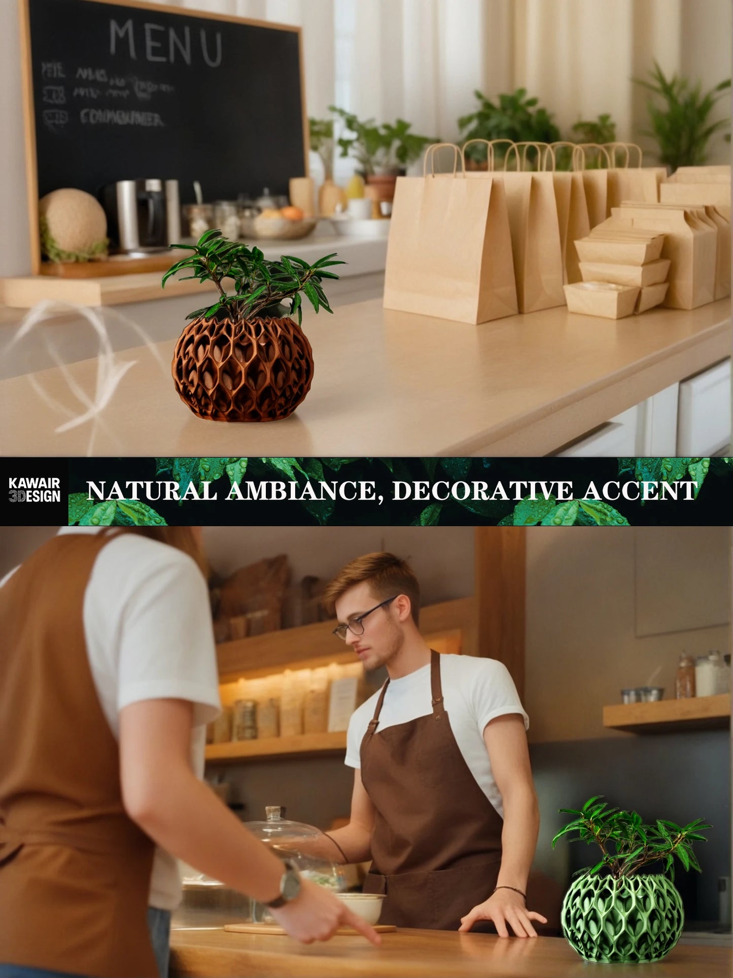Modern Minimalist 3D Printed Plant Pot – Biodegradable Flower Planter for Home Decor, Eco-Friendly Sustainable Gift (Invader)