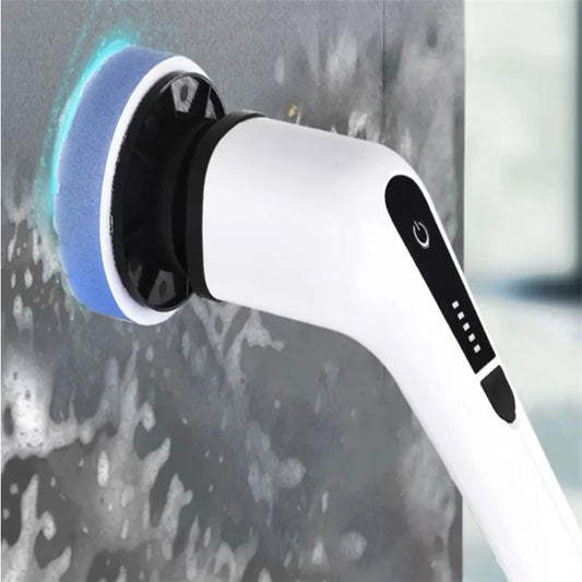 9 in 1 Electric Spin Scrubber Cordless Cleaning Brush Shower Scrubber Adjustable Extension Handle Waterproof For Tub Tile Floor