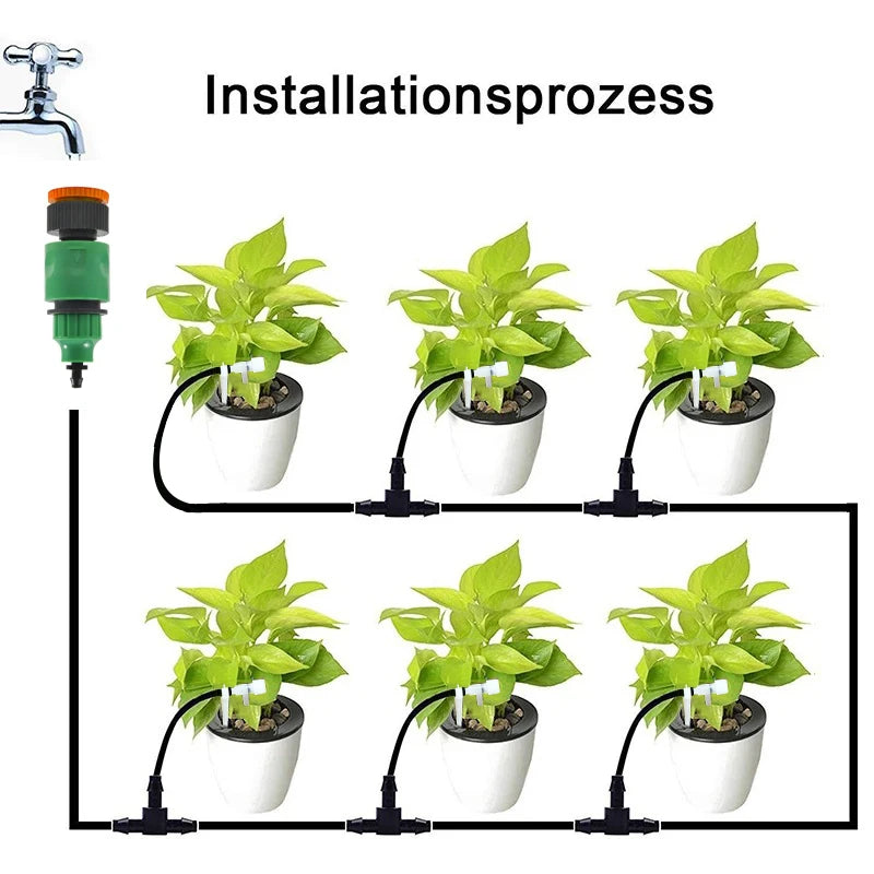 5-20m Garden Drip Irrigation Kit with Regulating valve Potted Plant Watering Device 4/7mm Hose Watering Micro Dripper Greenhouse