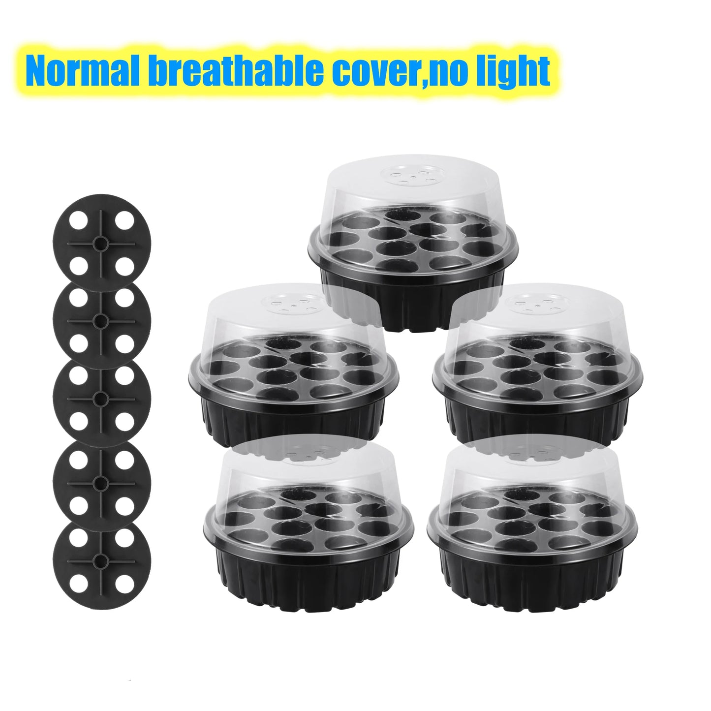 5 Sets Plastic Nursery Pot 13 Holes Seed Grow Planter Box Greenhouse Seeding Garden Seed Pot Tray plant Seedling Tray With Lids