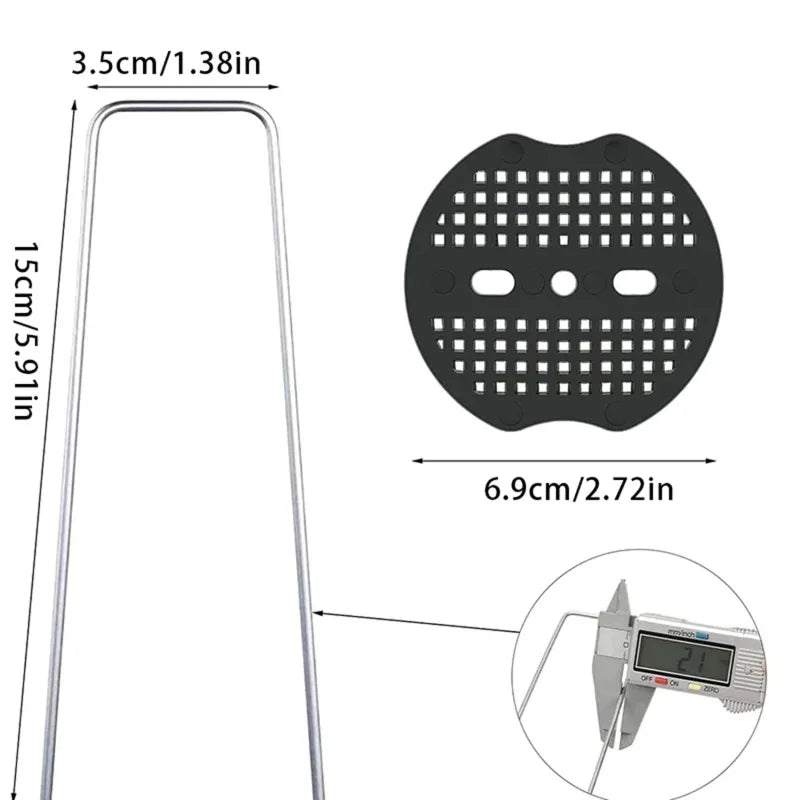 40PCS Garden Pegs U-shaped Ground Pegs Heavy Duty Metal Pins Spikes Ground Staple with 30pcs Buffer Washers for Securing Weed