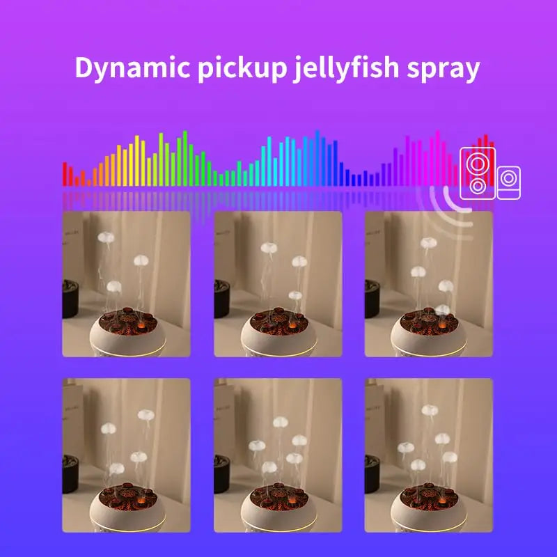 Dynamic Jellyfish Humidifier & Essential Oil Diffuser - 250ml Remote Control with 7 Color Night Lights | AlluCanFind