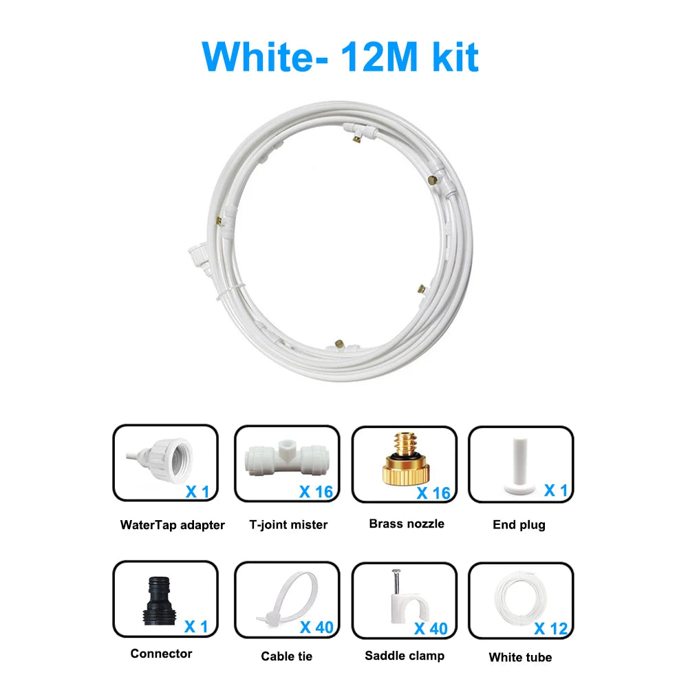 6/9/12/15/18m Outdoor Cooling Patio Misting System Fan Cooler Water Mist Gardenhouse Spray Hot fog misting system