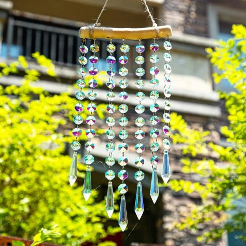 Brass Crystal Rainbow Crystal Hanging Pendants Suncatcher Moon Catcher Stained Glass Wind Chimes Home Garden Decor Kristalle