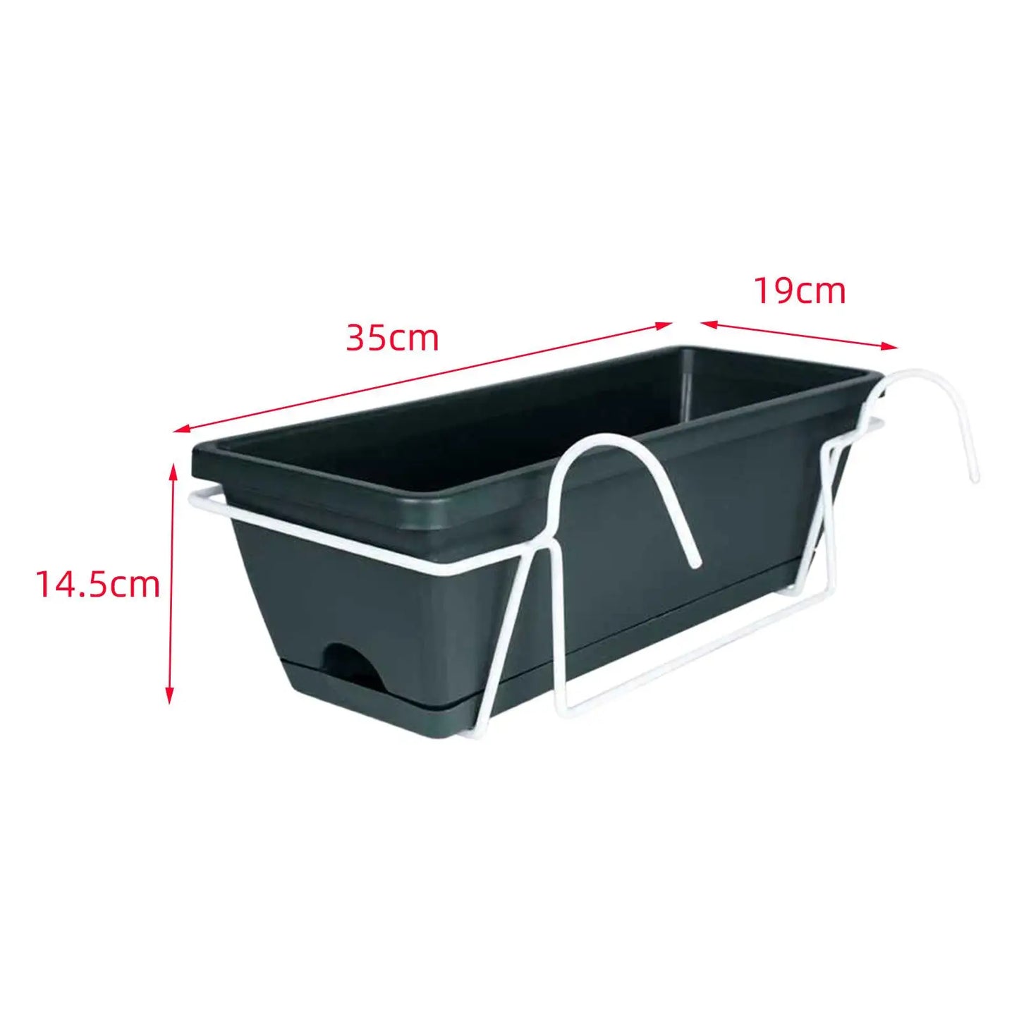 Hanging Flower Pot Garden Plant Holder Box Plant Pot Railing Balcony Planter for Yard Flowerpot Deck Porch Hanger Entrance Decor