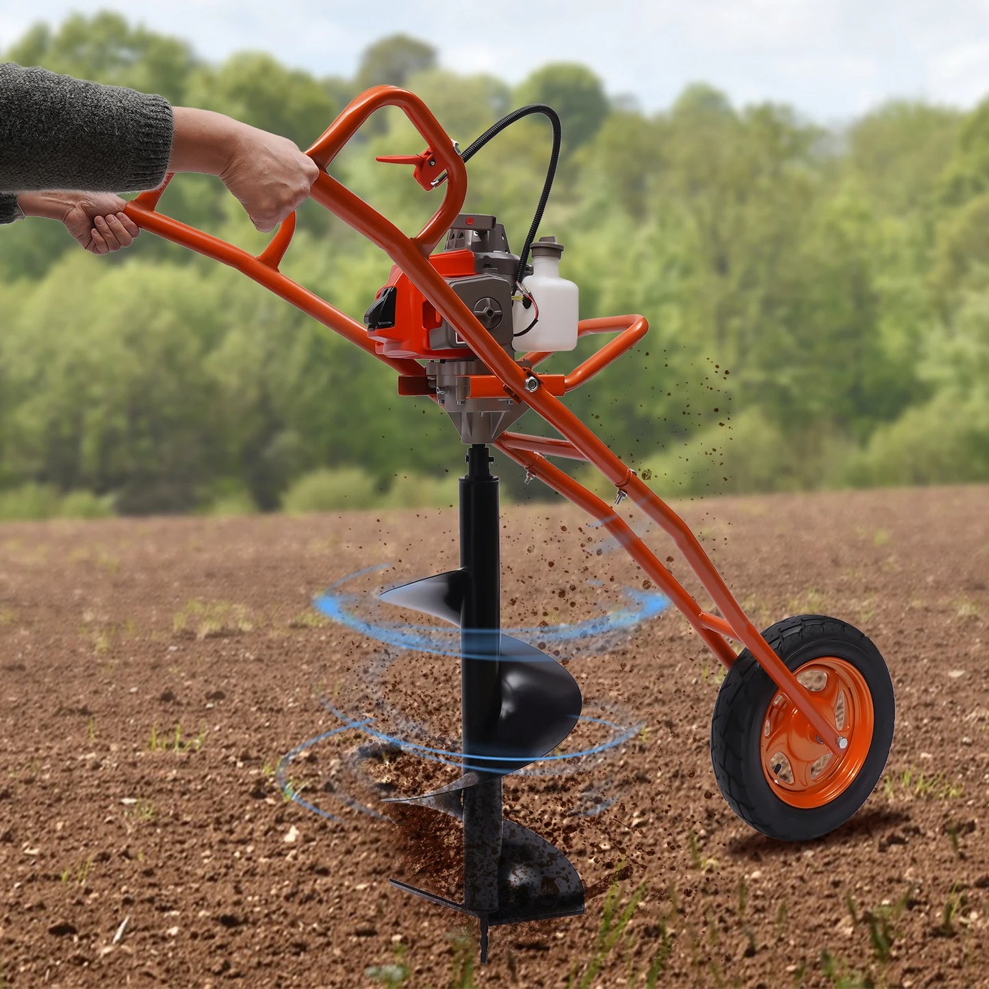 63CC 2.2KW Gasoline Earth Auger | Heavy Duty Hand Push Post Hole Digger