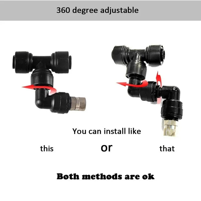 360°Rotating Atomization Fogger Nozzle 1-6Pcs Garden Adjustable Universal Spraying Reptile Rainforest Tank Landscaping Nebulizer