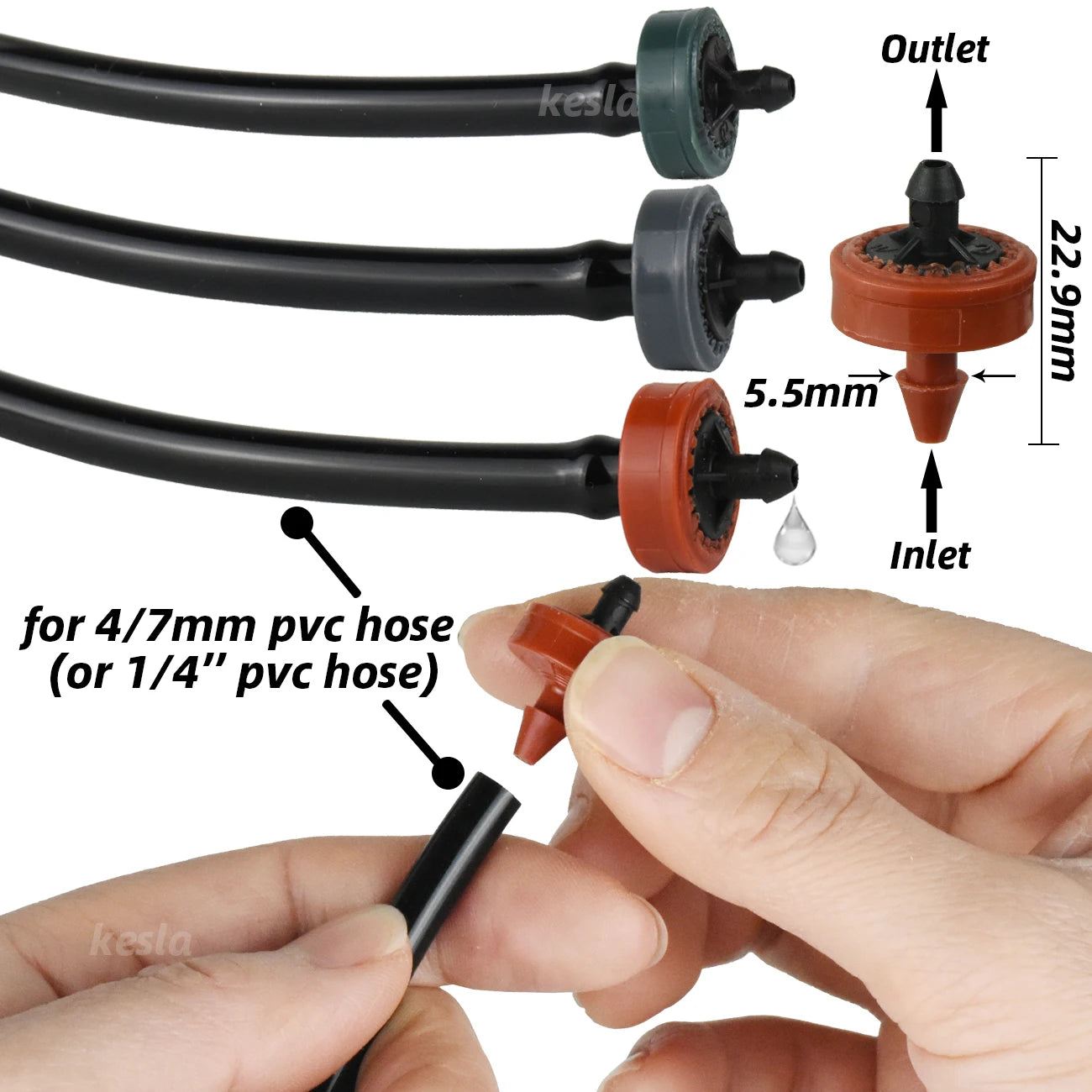 KESLA 20-200pcs 2L-8L Garden Automatic Dripper Irrigation Water Saving Steady Flow Emitter Dropper Greenhouse for Bonsai Plant