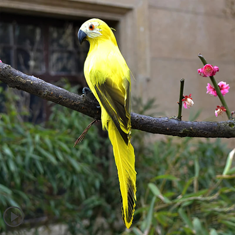 25/35cm Simulation Parrot Creative Handmade Foam Feather Macaw Lawn Figurine Ornament Fake Animal Bird Garden Prop Decoration