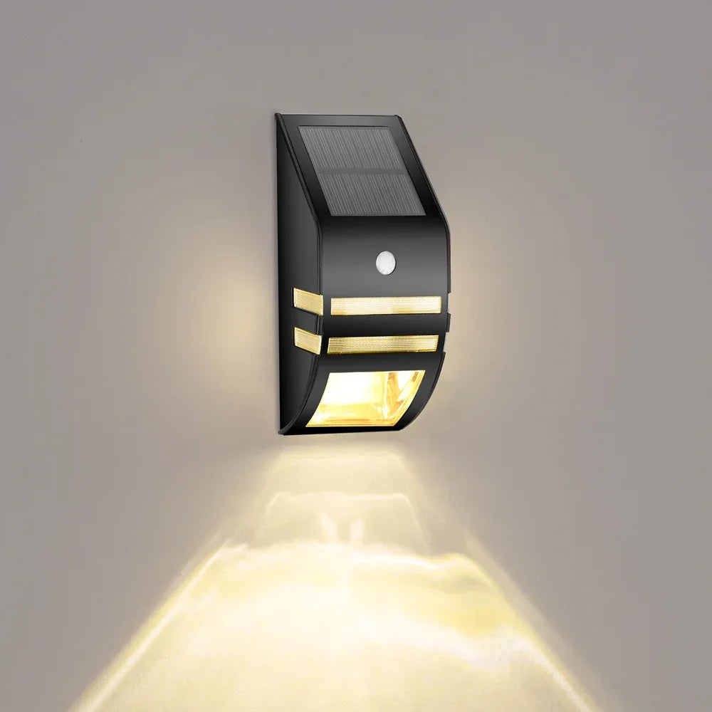 Motion Sensor LED Solar Light Outdoor Waterproof Garden Light Solar Powered Sconces Stair Fence Exterior Wall Lamps Porch Light