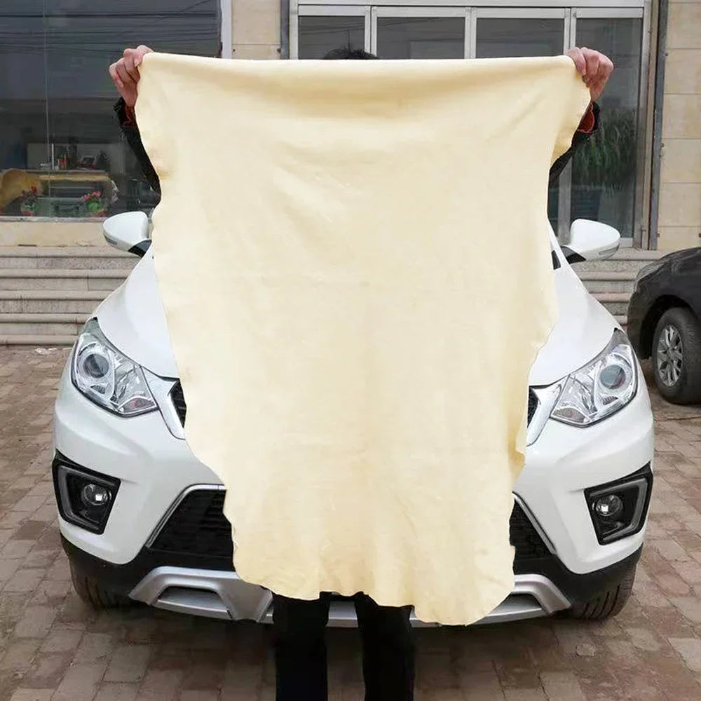 50x80CM Natural Deerskin Leather Clean Cloth Car Home Washing Care Quick Dry Cleaning Towel Super Absorbent Glass Drying Rags