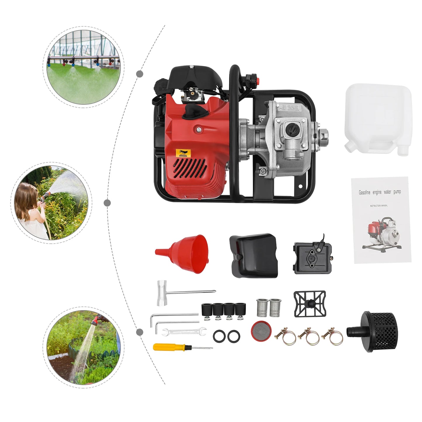 1-inch 1.7HP 2-Stroke Gasoline Water Transfer Pump | High-Pressure for Irrigation