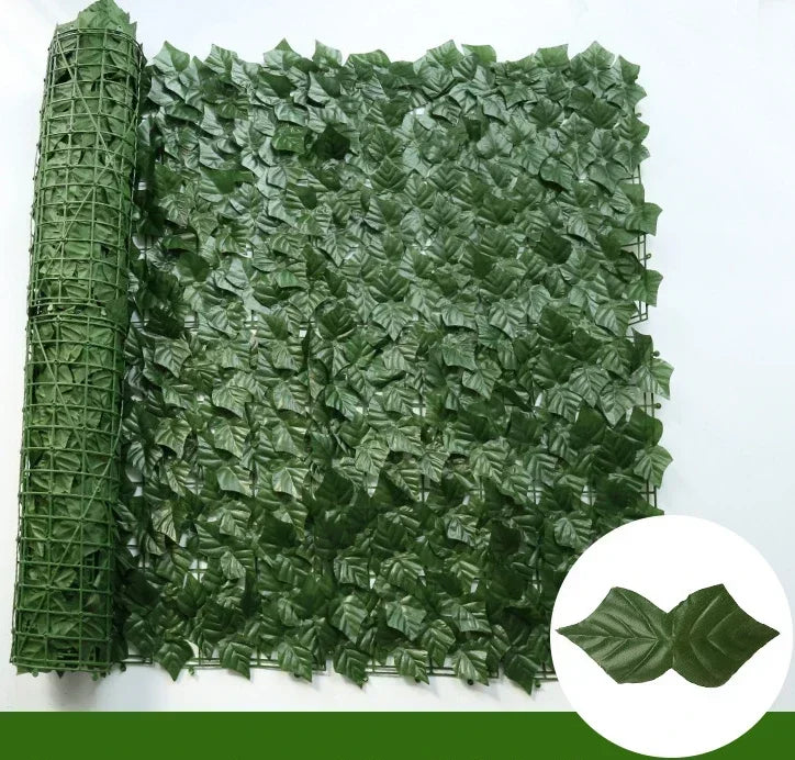 Artificial Leaf Privacy Fence Screen Fake Hedge Panels Balcony Screen Ivy Leaves Fence Screen for Wall Garden Patio Decor