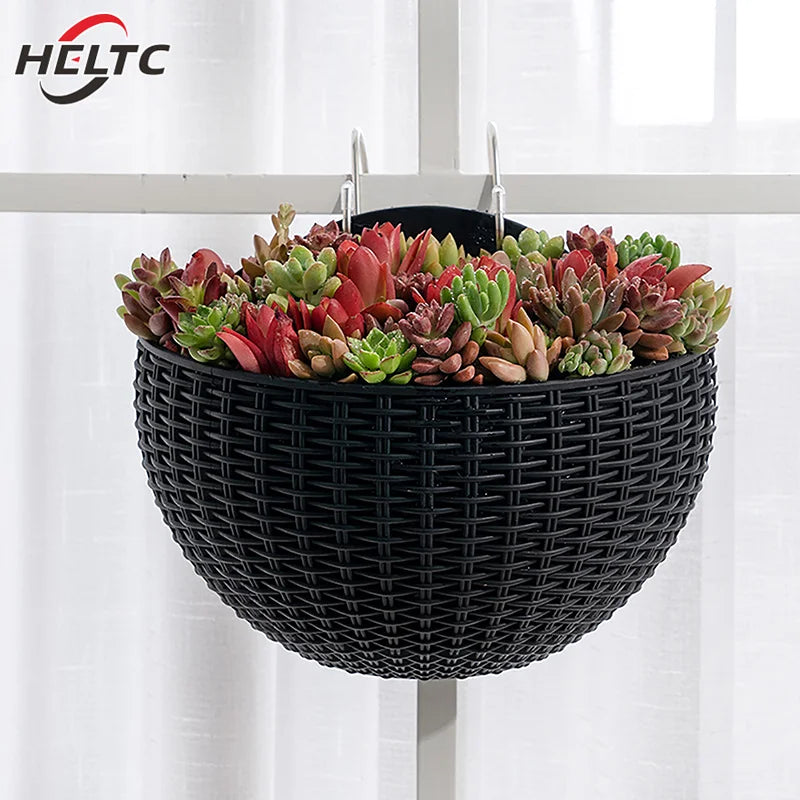 1PC Flower Pot Exquisite Wall-mounted Plastic Wall Hanging Basket Flowerpot For Outdoor Garden Balcony Planter Bucket Home Decor