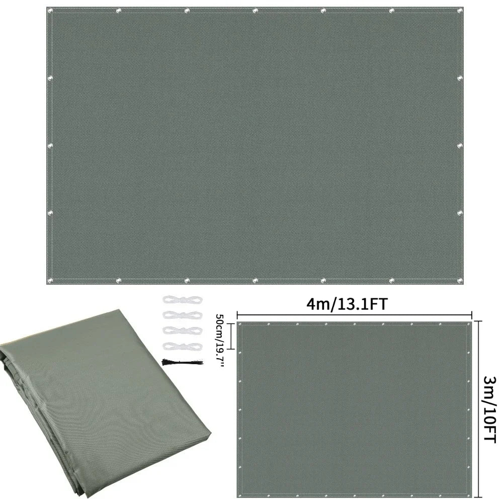 Waterproof Sun Shade Cloth with Grommets Rectangle Square Patio Sun Screen Pergola Shade Sail Canopy Cover Tarp Screens