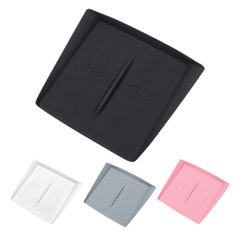 Wireless Charger Pad Silicone Mobile Phone Non-Slip Mat Scratch-Resistant Anti-Slip Charger Pad Cover for Tesla Model 3 Highland