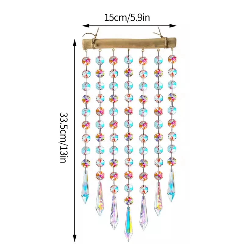 Brass Crystal Rainbow Crystal Hanging Pendants Suncatcher Moon Catcher Stained Glass Wind Chimes Home Garden Decor Kristalle