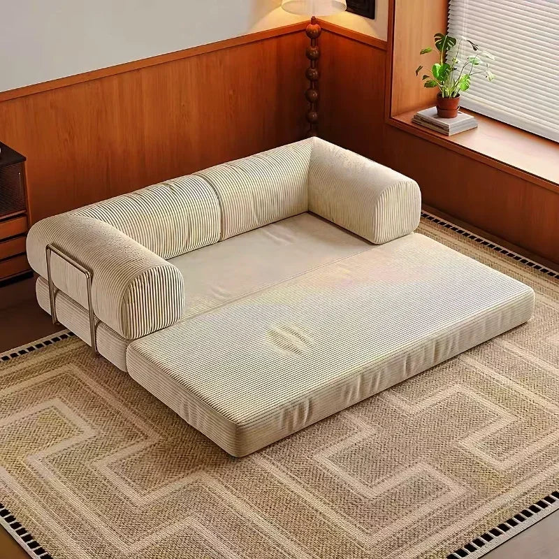 Vacuum Compression Sofa Italian Simple Retro High-end Corduroy Living Room Sofa Sofa Bed Foldable Washable Customizable