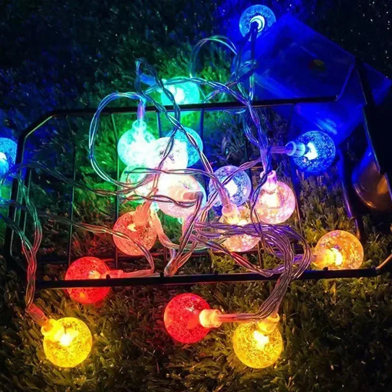 Fairy Light Outdoor Water Droplet Bubble Ball LED String Light Garden Light Wedding Party Christmas Decoration Battery Power