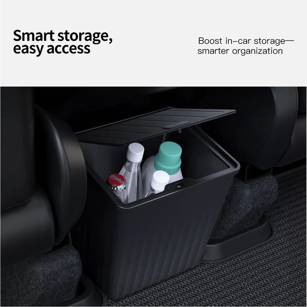 YZ For Tesla Model 3 Y Juniper Highland Rear Seat Storage Box Organizer Car Center Console Bins Backseat Trash Can Garbage Bag