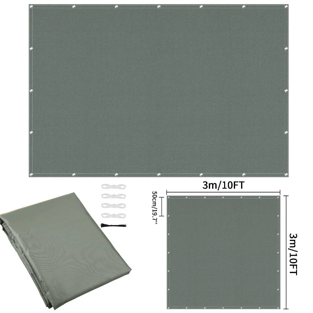 Waterproof Sun Shade Cloth with Grommets Rectangle Square Patio Sun Screen Pergola Shade Sail Canopy Cover Tarp Screens