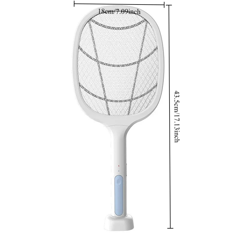 Electric Mosquito Swatter & Repellent Lamp -USB Rechargeable+Base,Refillable Sticks,2-in-1 Indoor Outdoor Insect Killer Device