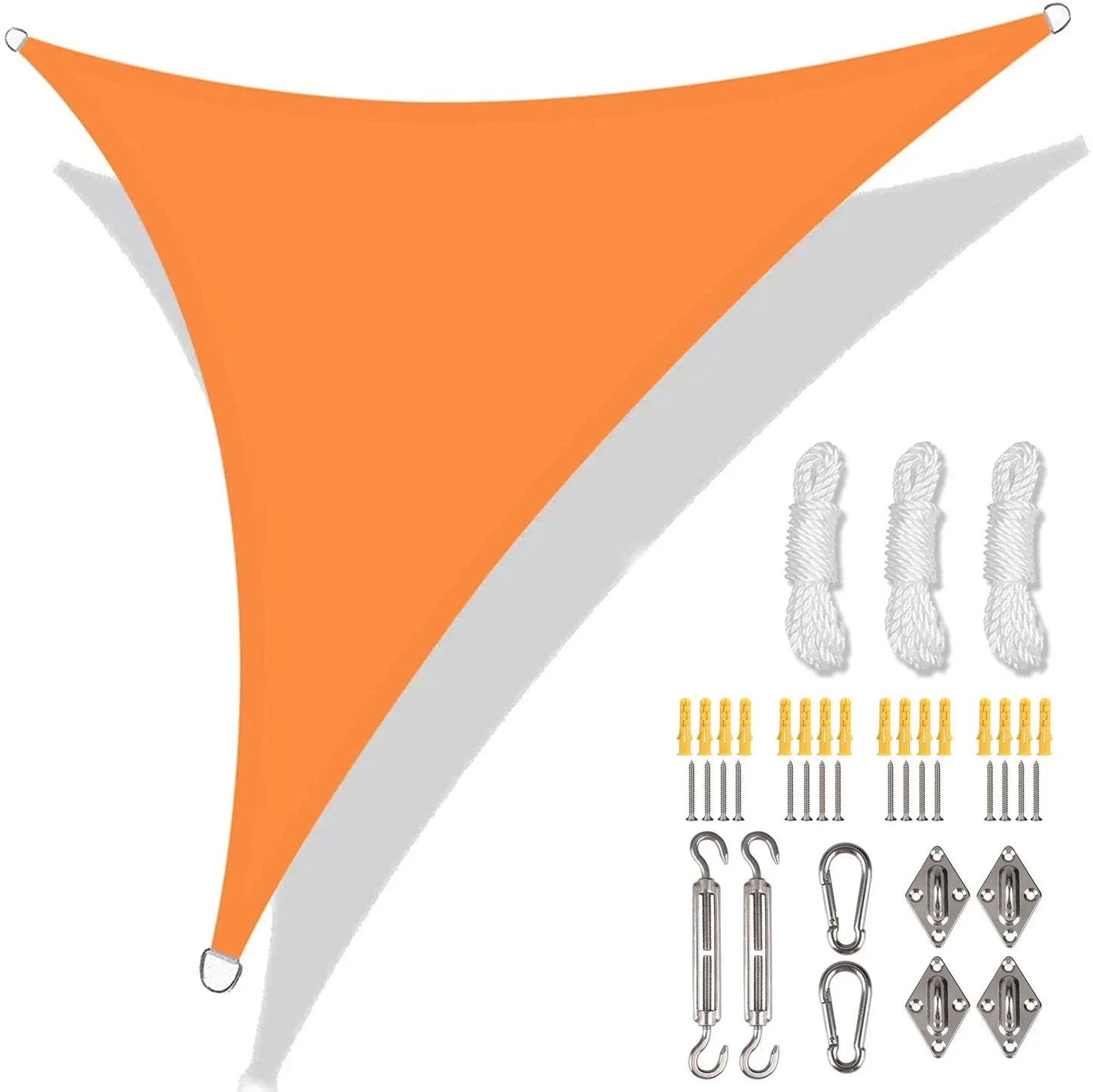 5/3.6/3/2M Triangle Shade Sail Waterproof Sunshade Sail Canopy 98%UV Block Awning with Free Rope for Garden Patio Pergola Gazebo