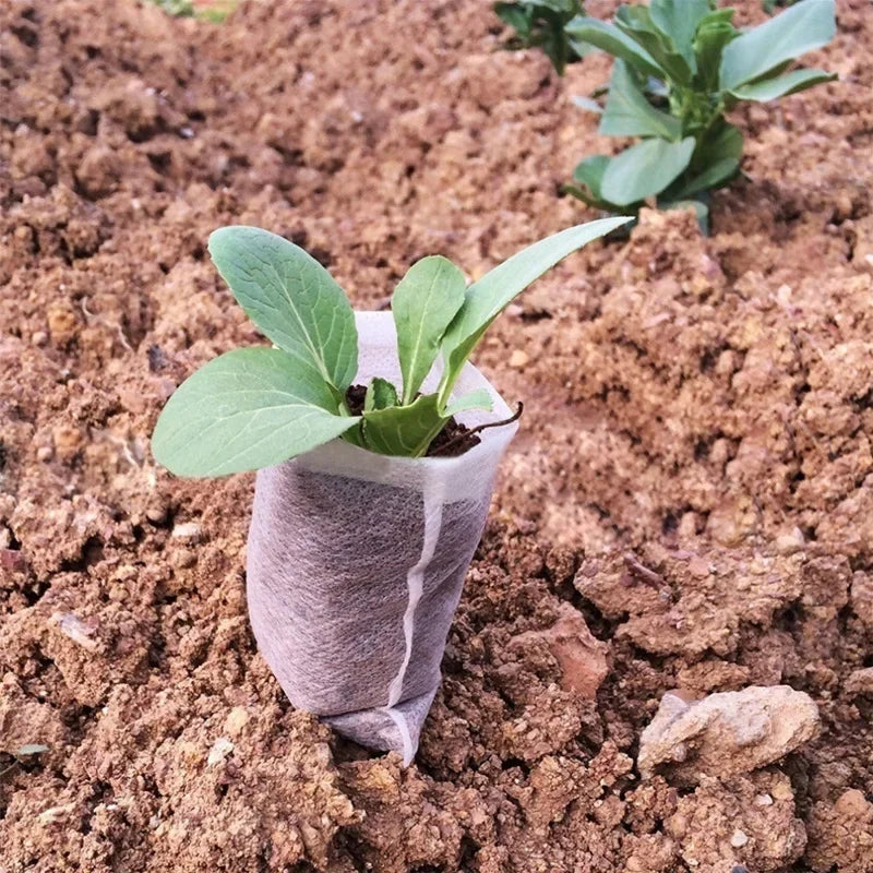 100-200Pcs Nursery Bags Plant Grow Bags Biodegradable Non-woven Fabric Seeds To Sow Flower Pot For Home Garden Accessories Tools