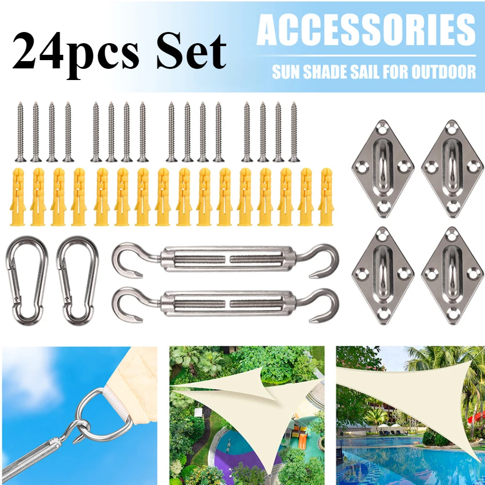 Beige Sun Shade Sail Rectangle Square Triangle Canopy Awning Cloth UV Block Heavy Duty Commercial Graden Outdoor Patio Tarp