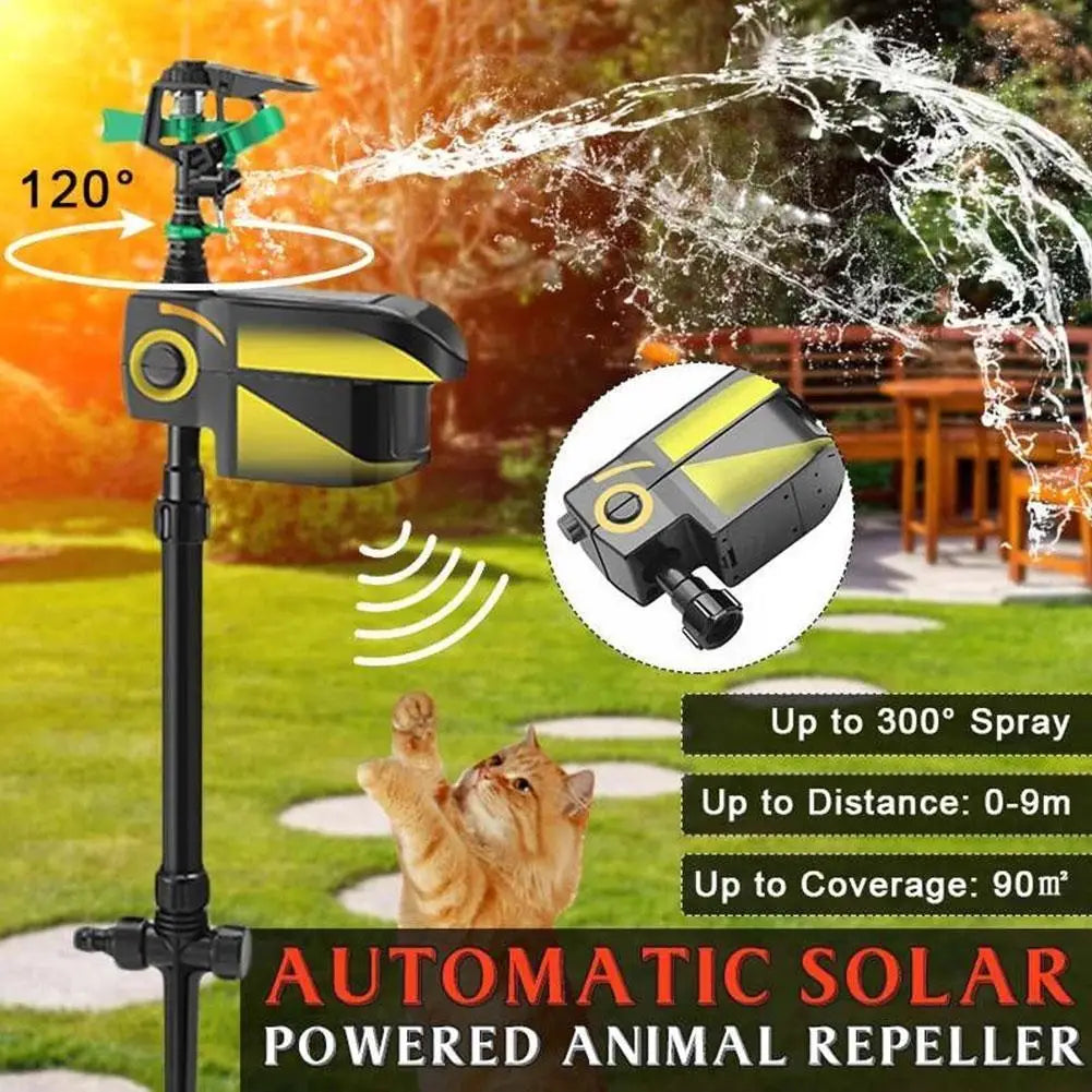 Solar Powered Motion Activated Animal Repeller Upgraded Version Automatic Garden Sensor Repellent Animals Sprinkler Deterre I2H0
