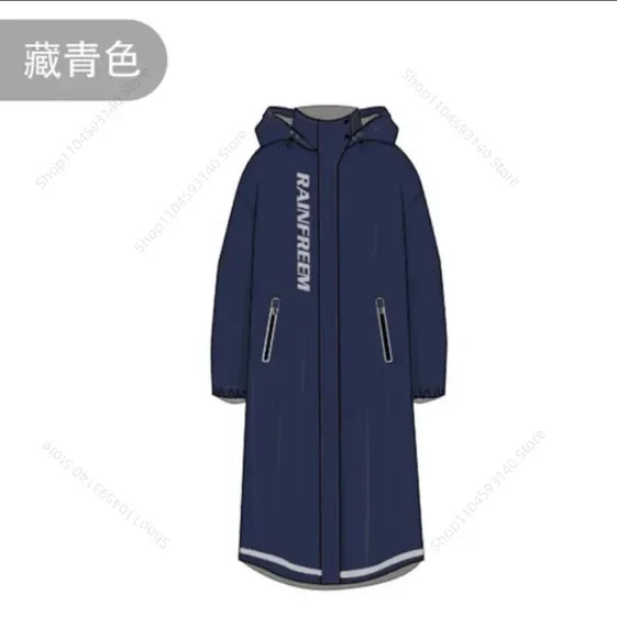 New Fashion Long Windbreaker Type Raincoat Multif Double Placket Waterproof Rain Poncho Outdoor Hiking Riding Couple Rainsuit
