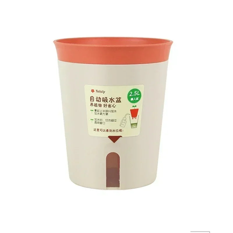 Lazy Hydroponic Flower Pot Water-Absorbing Flowerpot Succulent Plant Pot Plastic Self Watering Planter Living Room Decor Planter