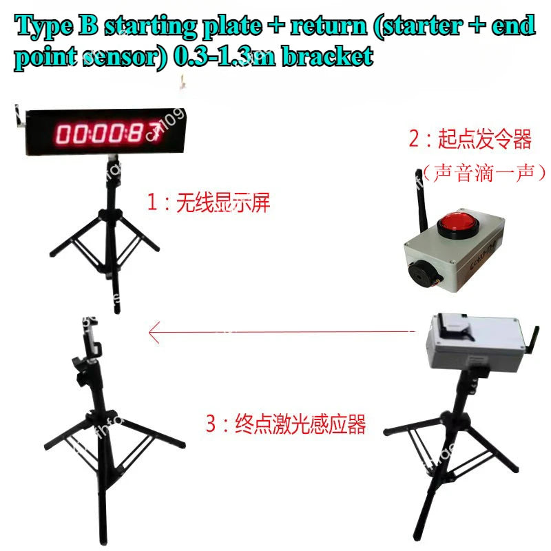 Wireless infrared laser timer, slide bike, shuttle run, gymkhana 100m sprint test, racing car, 5m three-way