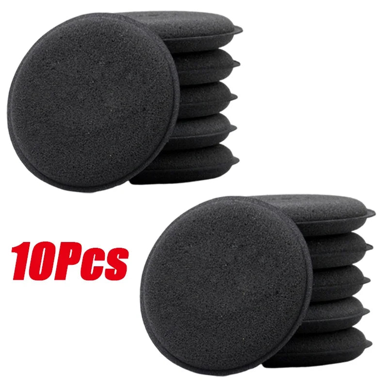 10Pcs Round Car Waxing Polish Wax Foam Sponge High Density Applicator