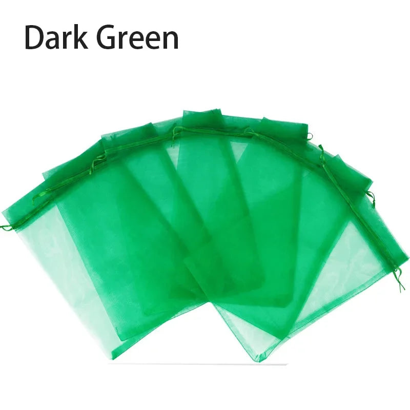 50/100Pcs Fruit Grape Protection Bags With Drawstring Garden Mesh Netting Bags Plant Cover Mesh Bag for Fruit Flower Vegetables