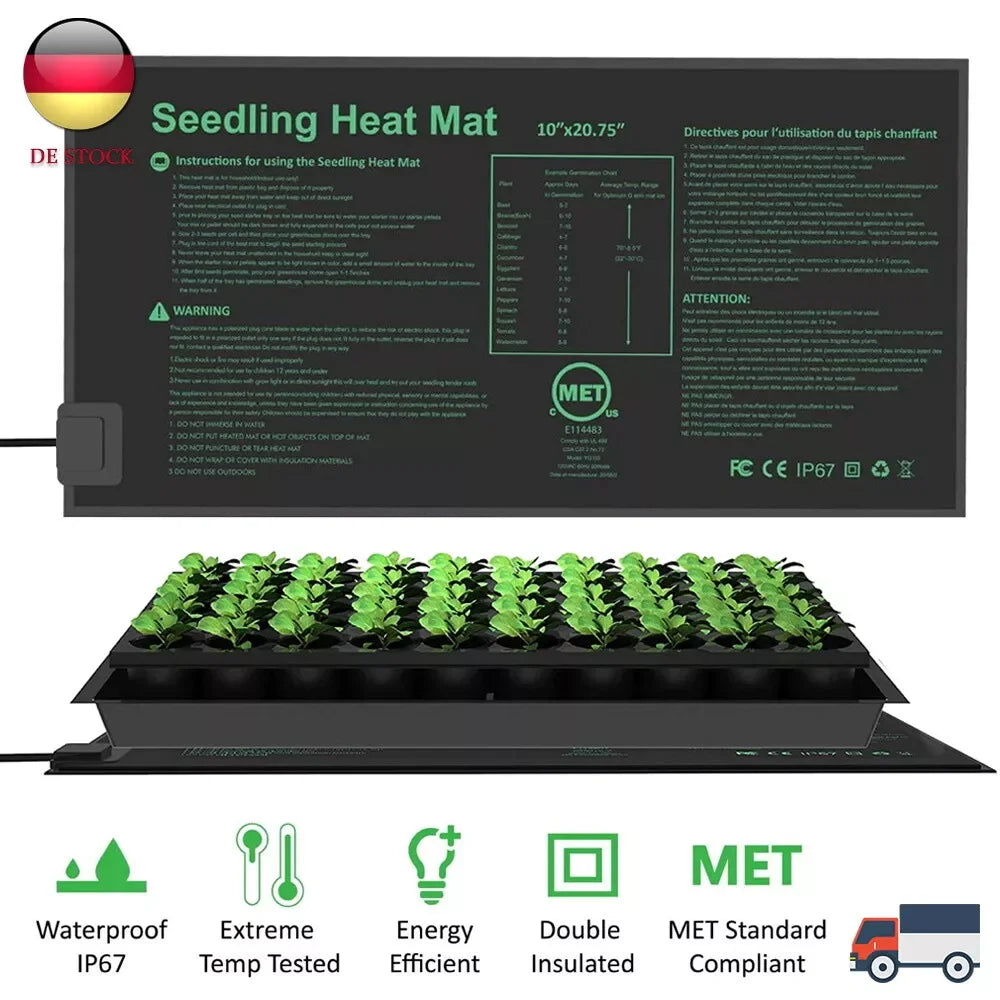 Plant heating pads 50x25cm 240V 17.5W Plants Growth Heating Mats Seedling Heat Mat Indoor Plants Germination Waterproof Heating