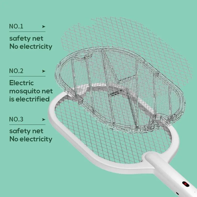 3 In 1 Electric Mosquito Swatter Mosquito Killer Lamp Killer Insect Killer 3000V Type-C Rechargeable Mosquito Killer Fly Killer